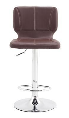 Hot Sale Swivel PU Bar Chair with Chromed Metal Gaslift and Base