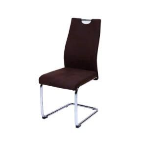 Modern Elegant Indoor High Back Chrome Legs Dining Chair Living Room Chair