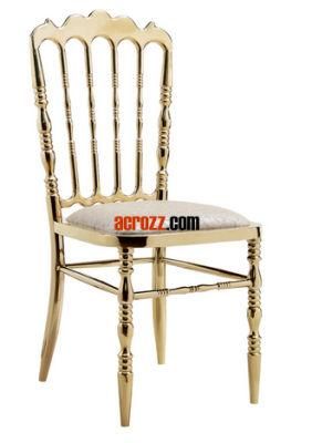 China Chrome Gold Steel Furniture Dining Chairs Banquet Chiavari Nepoleon Chair