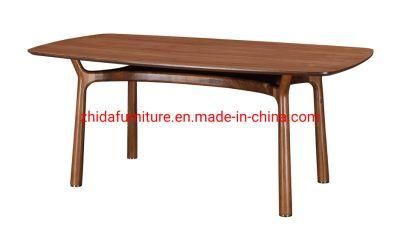 Modern Style Rectangular Restaurant Walnut Wooden Table Dining Table