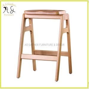 Restaurant Bar Furniture Solid Ash Wood Kitchen Vintage High Bar Chair