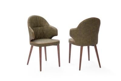 Customized New Living Room Metal Semi PU Leisure Dining Chair