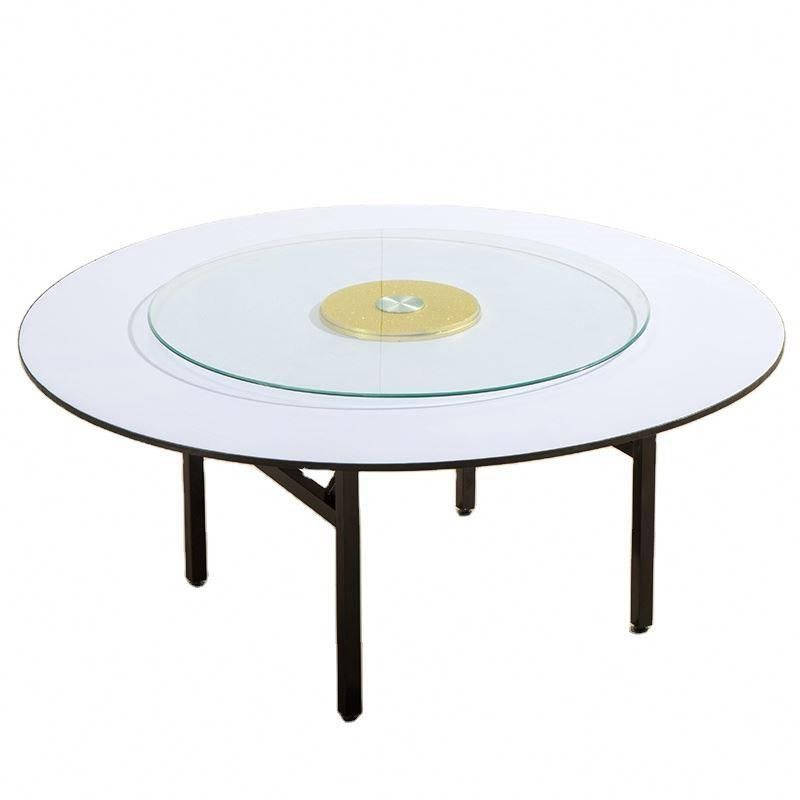 Hot Sales White Folding Dining Table Big Round Banquet Table