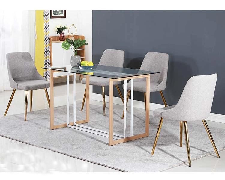 Hot Sale Cheap Dining Furniture Tempered Glass Tops Dining Table
