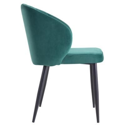 Wholesale Classic Grey Nordic Fabric Dining Chair Wood Frame Modern Velvet Leisure Chairs