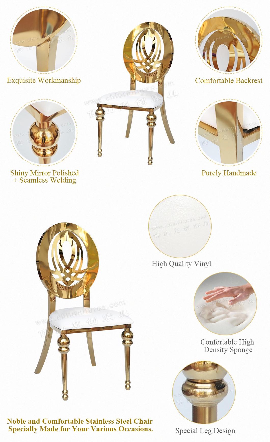 Foshan 2020 Hot Selling Gold Stainless Steel Banquet Event Chair