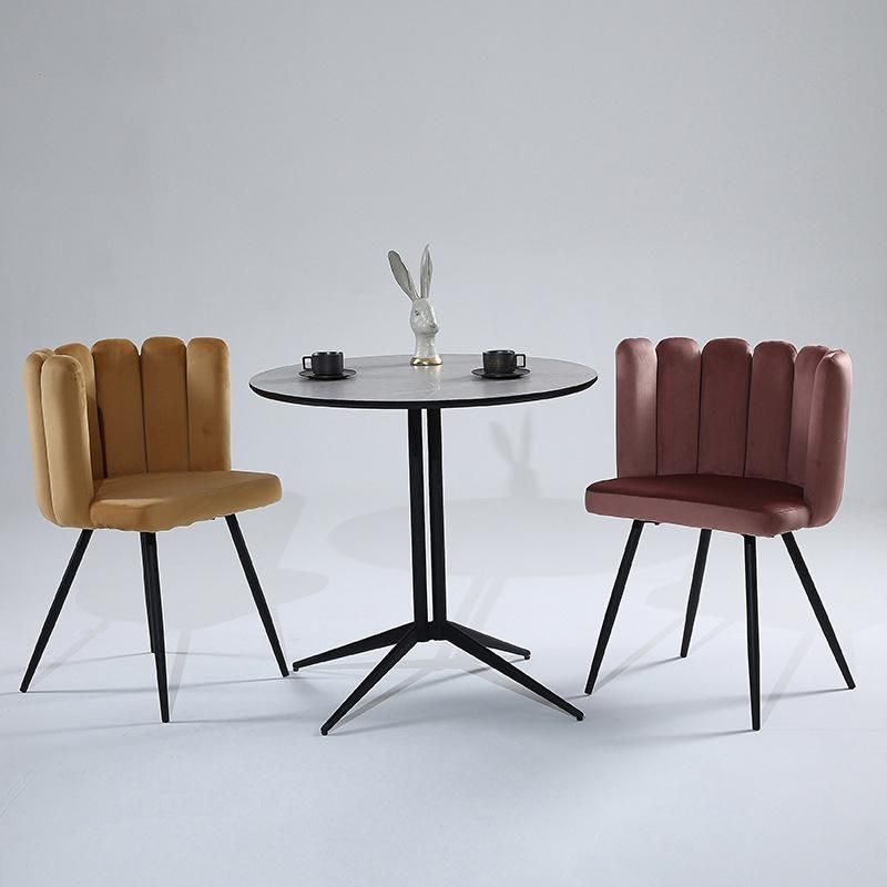 New Design Luxury Dining Room Furniture Velvet Fabric Dining Chairs
