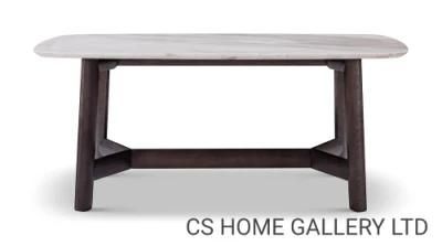 Luxury Modern Dining Room Living Room Furniture Restaurant Wooden Base Marble Dining Table