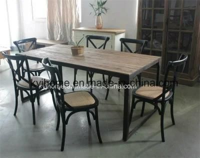 Vintage Industrial Recalimed Wood Furniture Recycled Elm Dining Table