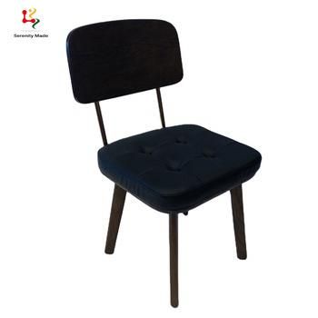 Modern Luxury High- Quality Bespoke Black Fabric Dining Chair