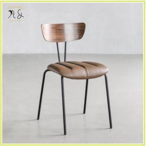 Nordic Design Black Metal Industrial Stylish Restaurant Dining Chair