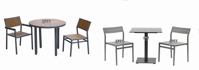Outdoor Aluminum Dining Chairs and Table for Restaurant and Cafe