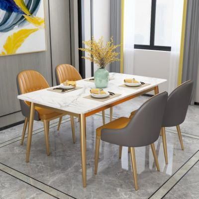 China Factory Wholesale OEM Acceptable Dining Room Set Furniture Modern Design Home Dining Table Set Marble Top Dining Table
