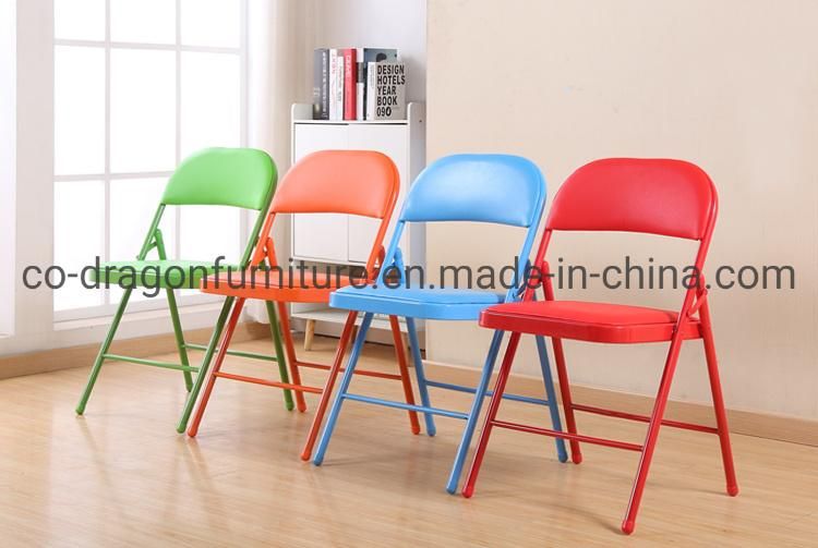 Wholesale Home Furniture Cheap Metal PU Foldable Dining Chair