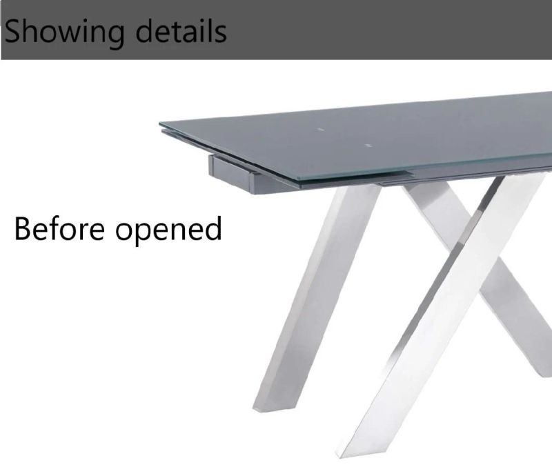 Dining Furniture Function Table Extention Glass Dining Table