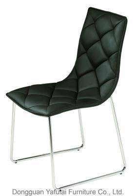 Classic Comfortable Black Grey Steel PU Dining Chair
