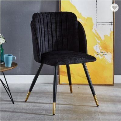 Modern Home Furniture Dining Room Chair and Table Sets Metal Gold Leg Velvet Fabric Elegant
