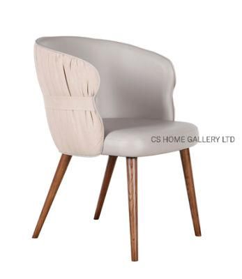 Modern Luxury Outdoor Dining Room Restaurant Furniture Dining Chair with Wood Leg