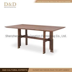Rectangle Walnut Wooden Table for Home Use