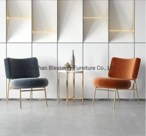 Modern Furniture Luxury Metal Frame Chair Living Room Furniture Fabric Chair