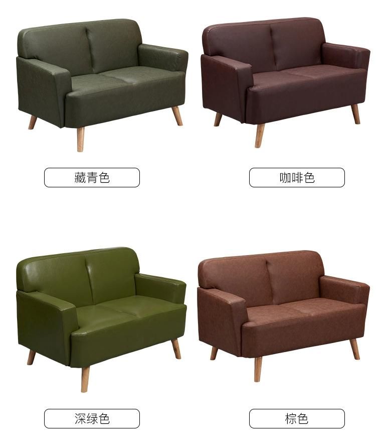 Retro Design Leather Sofa with 2 Seats for Western Restaurant Furniture Dining Chair for Cafe Bar Tea Shop