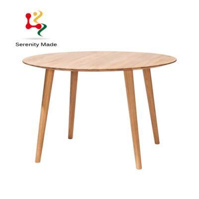 Modern Coffee Shop Use Round Wooden Frame Dining Table