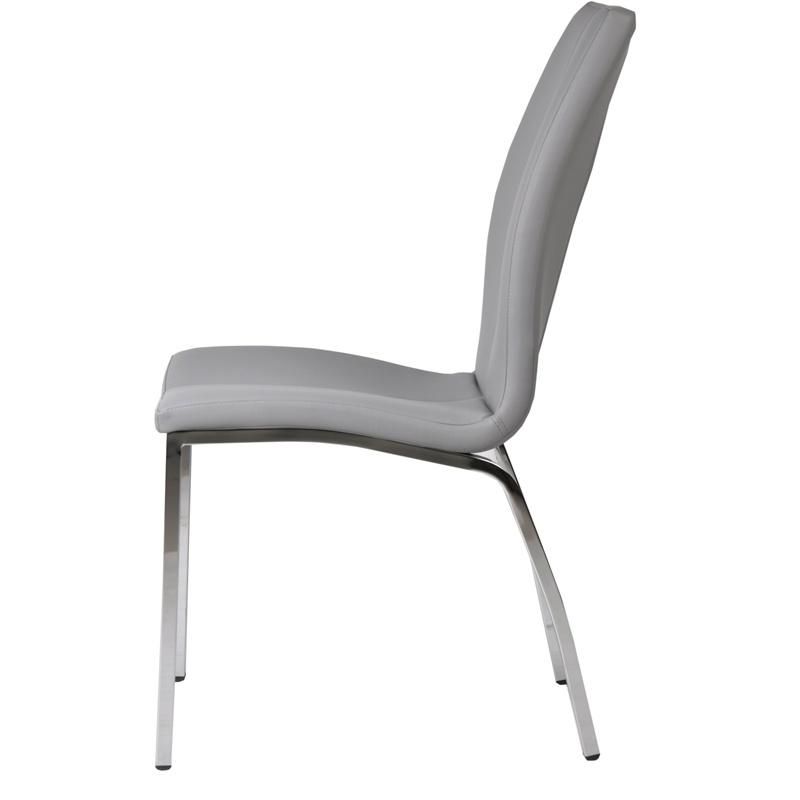 Wholesale Luxury Modern Fabric Upholstered Seat PU Dining Chairs with Metal Legs Lounge Home Dining Room Furniture