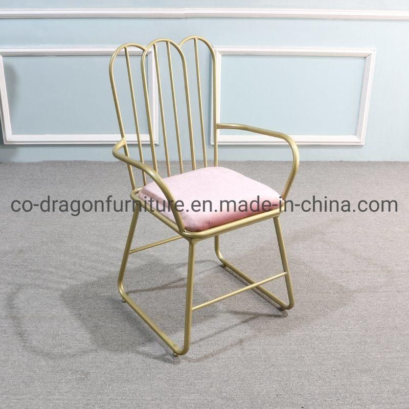 Modern Wedding Furniture Gold Metal Dining Chair with Velvet