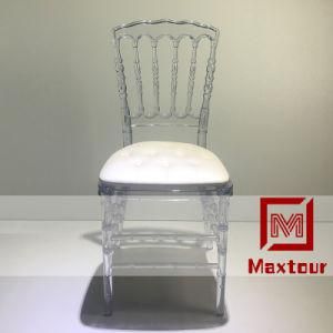 Wholesale Wedding Clear Resin Napoleon Chair with Cushion