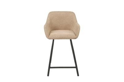 Fashion Flannel Light Brown Iron Leg Bar Chair