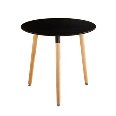 Free Sample Home Furniture Beech Wood Legs Nordic Design White Round Modern Dining Room Table