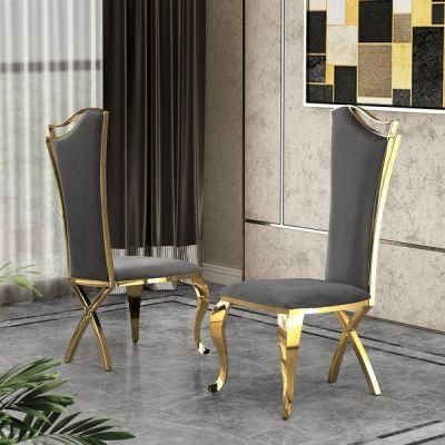 Dining Room Ss Furniture Hotel Leather Dinner Tables Chair Gold Stainless Steel and Modern Luxury Dining Chairs for Event