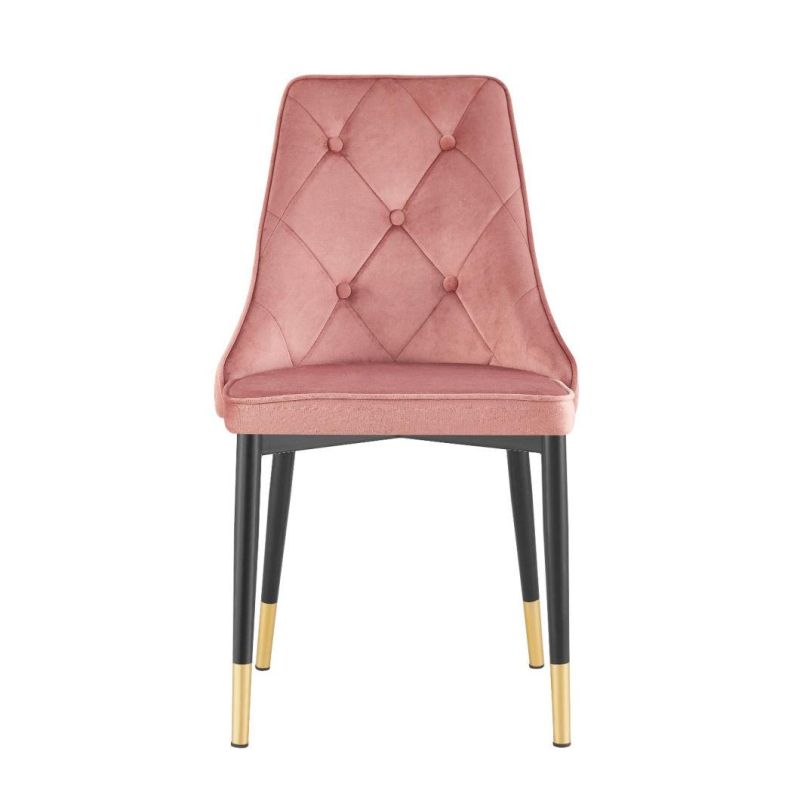Wholesale Upholstered Velvet Fabric Tufted Back Dining Room Chair