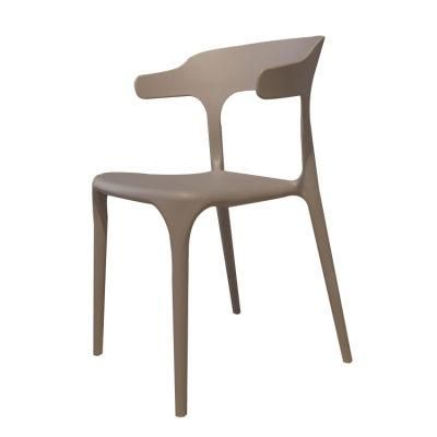 Wholesale Dining Furniture Simple Style Plastic Chair Eco-Friendly Brown PP Coffee Chair