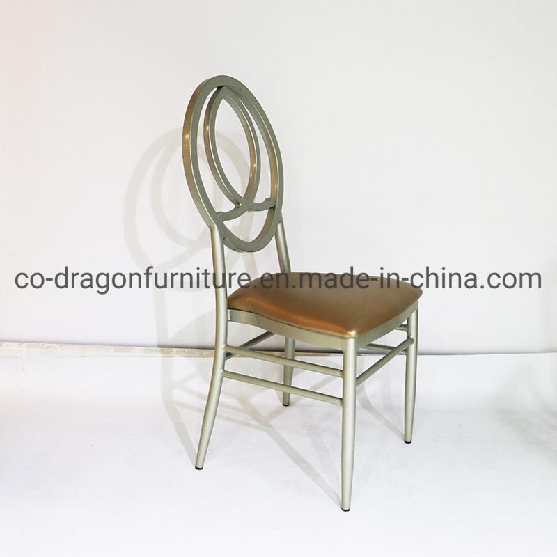 Chinese Wholesale Market Dining Furniture Steel Wedding Chair with Leather