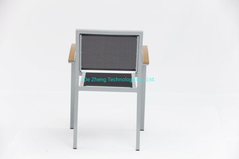 Factory Hot Sale All Weather UV Resistant Garden Aluminum Balcony Bistro Restaurant Hotel Outdoor Handmade Dining Chair