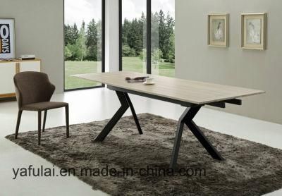 Factory Modern Design PVC/MDF Top Metal Dining Table
