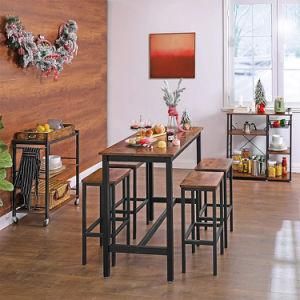Modern Simple Living Room Tables MDF Wood Top Metal Leg Rectangle Coffee Table