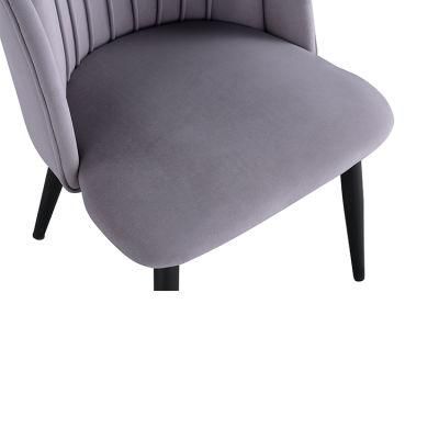 Wholesale Elegant New Design Velvet Leather Upholstery Nordic White Modern Metal Leg White Dining Chair