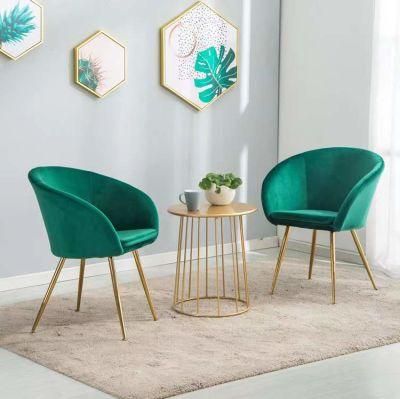 Nordic Modern Minimalist Home Velvet Casual Light Luxury Metal Foot Velvet Dining Chair
