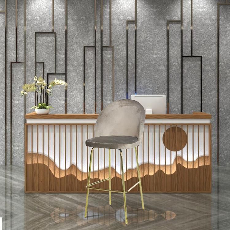 Design Industrial Bar Comfortable Velvet Bar Chair