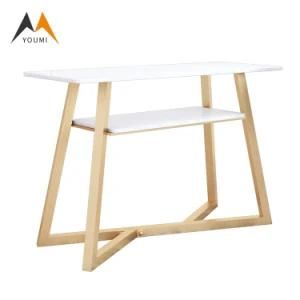 China Suppliers Wholesale Modern Metal Golden Dining Room Table
