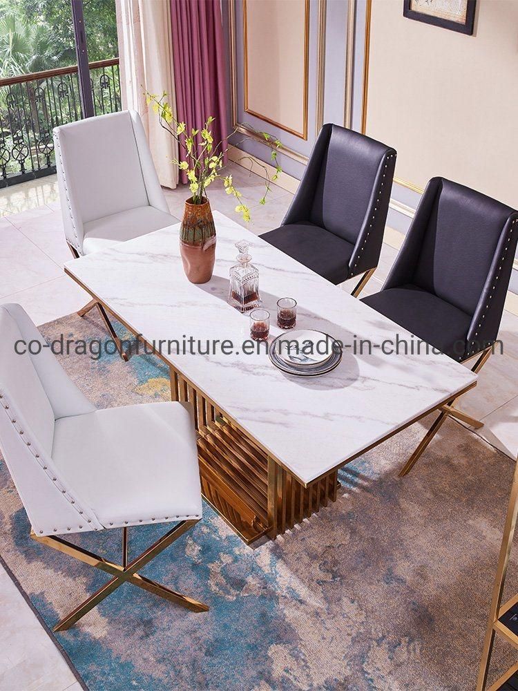 Fashion Gold Steel Dining Table with Top for Dining Furniture