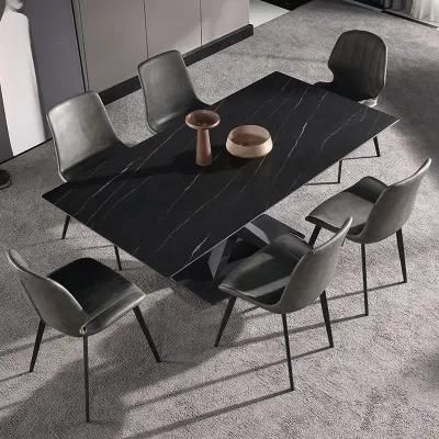 Modern Folding Extendable Furniture Dining Table Sets Luxury 6 Chairs Sintered Stone Ceramic Marble Dining Table Set