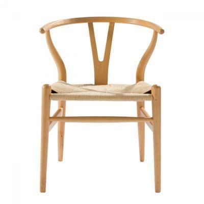 Solid Wood Bent Back Beech Frame Rope Dining Chair