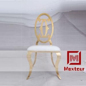 Gold Stainless Steel Leather Modern Dining Chair High Back