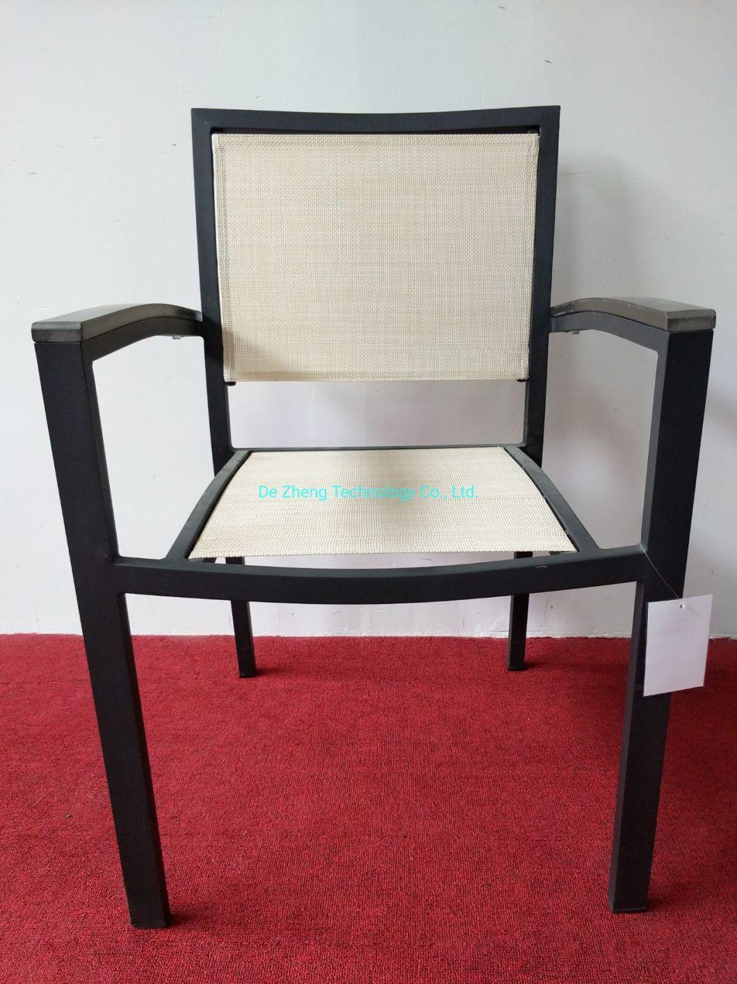 Factory Hot Sale All Weather UV Resistant Garden Aluminum Balcony Bistro Restaurant Hotel Outdoor Handmade Dining Chair