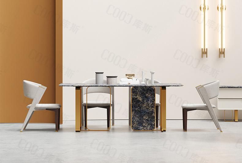 Villa Airbnb Dining Table Modern Rest Area Luxury Leather Chair Tables Clubhouse Reception Tables Tender High End Furniture