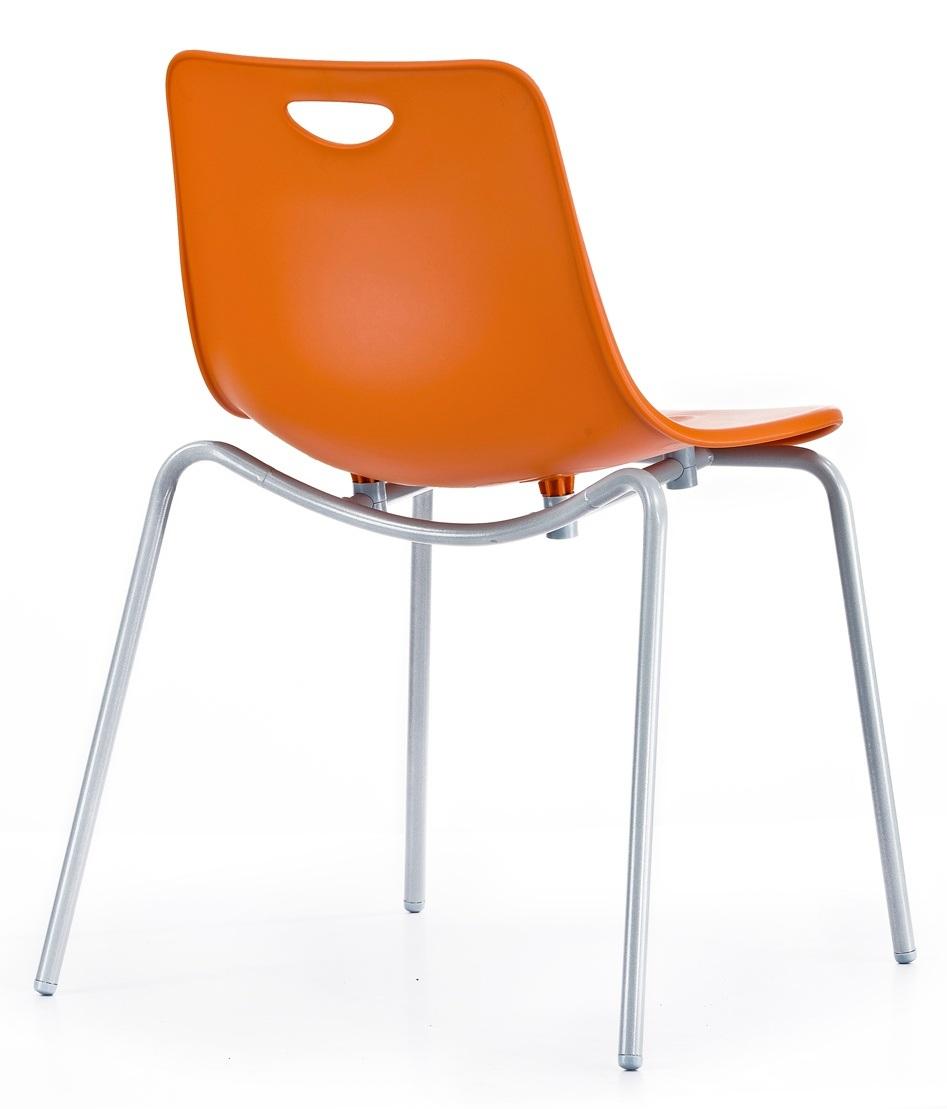 Popular Plastic Seat and Back Steel Leg Dining Chair