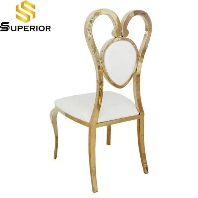 Gold Wedding French Hollow Backrest Stainless Steel Pattern Back Auditorium Chairs